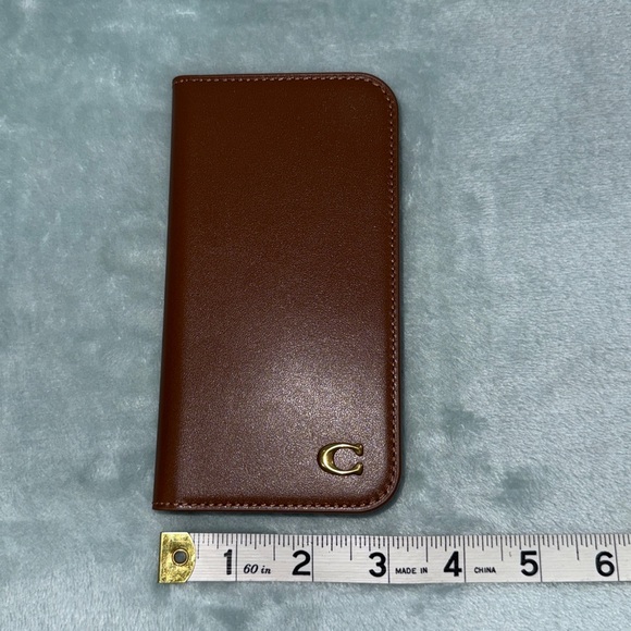 Coach Tan Folio Case with Gold Accent - Picture 7 of 16